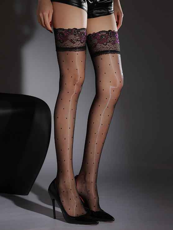 Lace Aurora Ultra-Sheer Polka Dot  Stockings