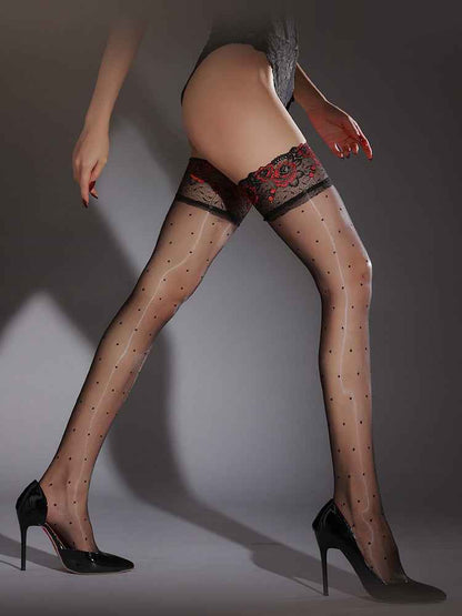 Lace Aurora Ultra-Sheer Polka Dot  Stockings