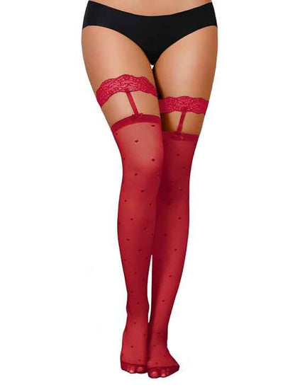 Polka Dot Thigh-High Stockings