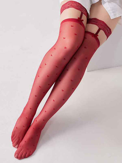 Polka Dot Thigh-High Stockings