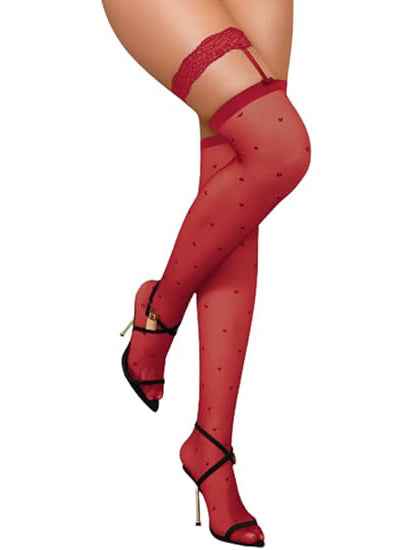 Polka Dot Thigh-High Stockings