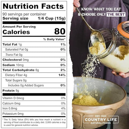Yeast Flakes, Nutritional w/B-12, Red Star by Country Life Natural Foods