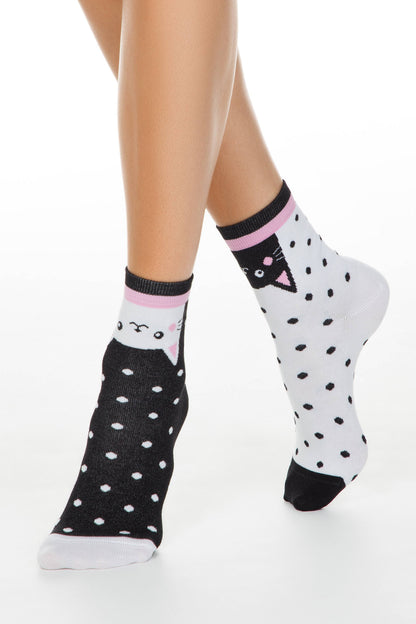 Socks Cotton Conte Happy 174 - Cats