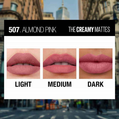Maybelline New York Color Sensational Creamy Matte Lipstick / 507 Almond Pink