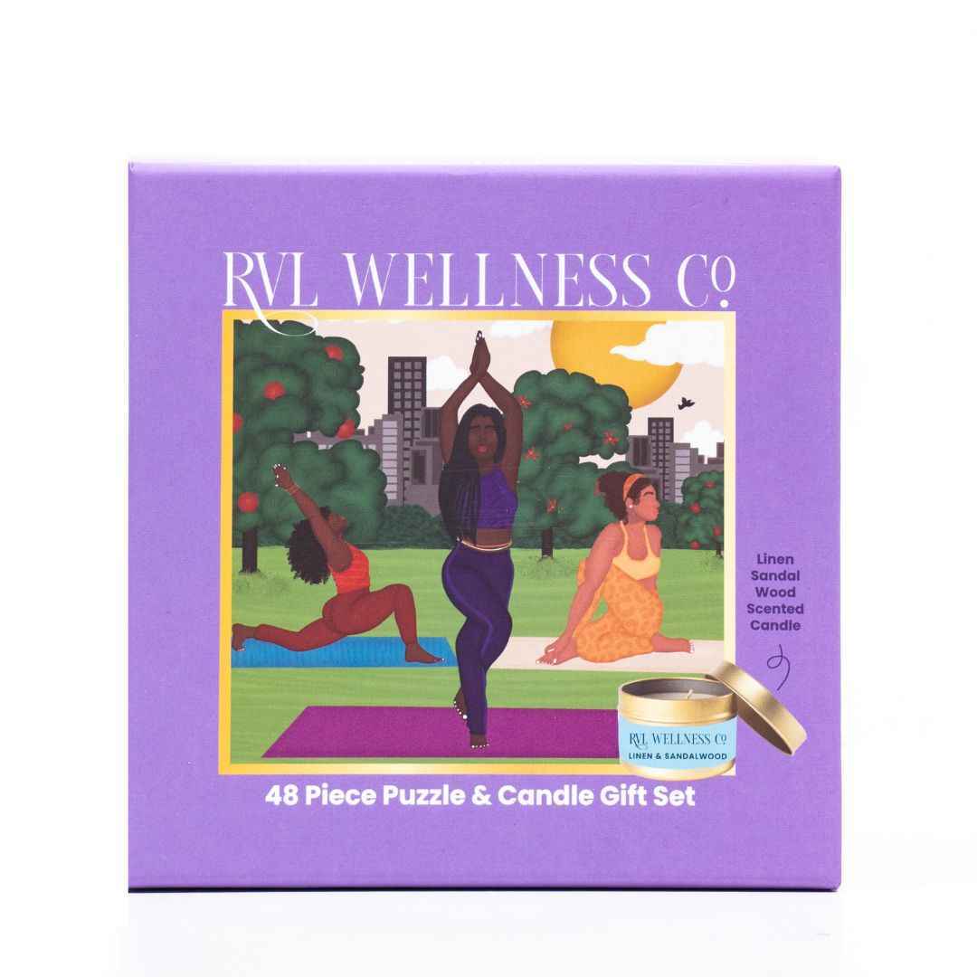 Yoga In The Park | 48 Piece Puzzle &amp; Candle Gift Set