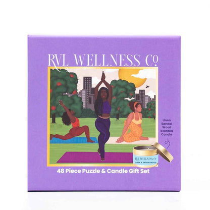 Yoga In The Park | 48 Piece Puzzle &amp; Candle Gift Set