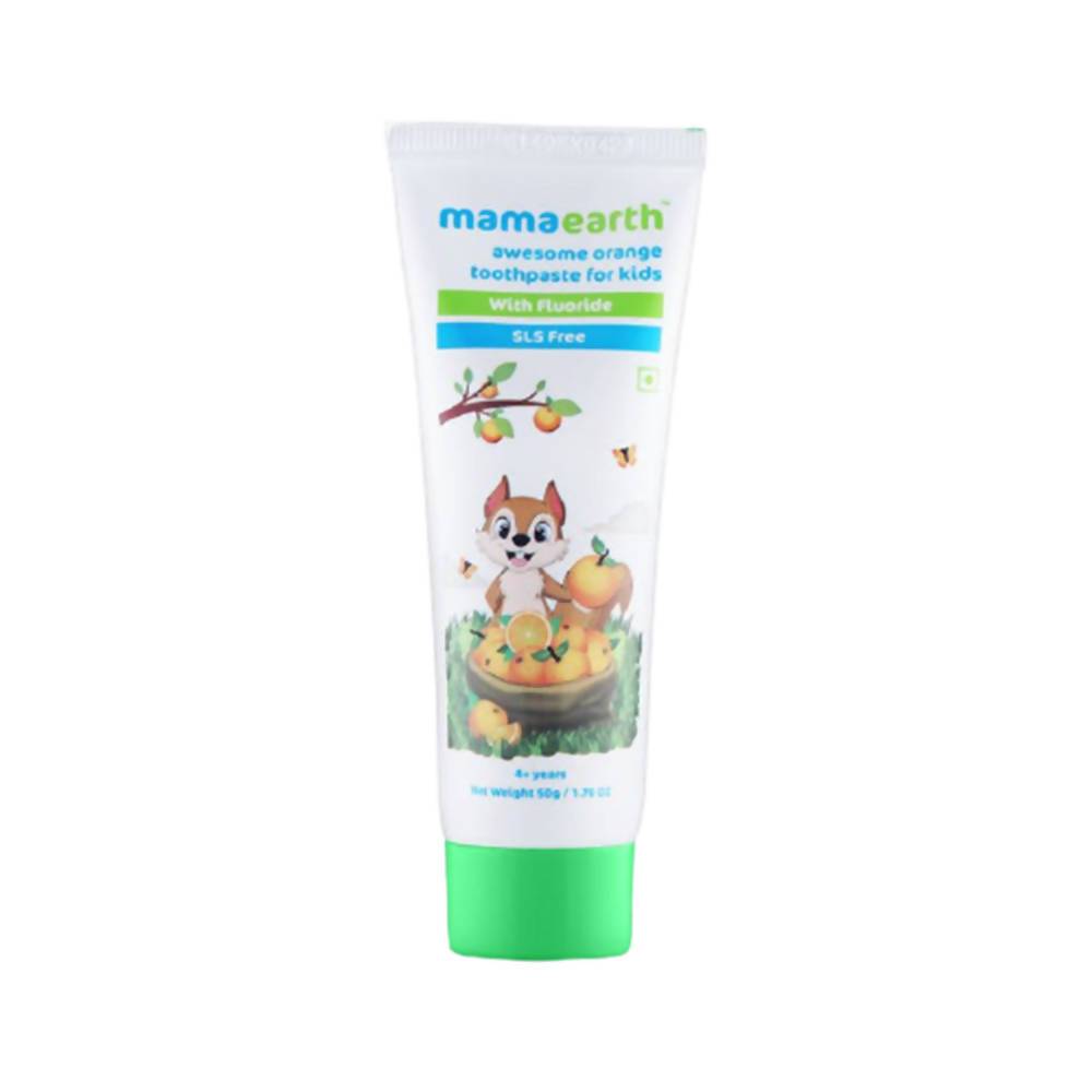 Mamaearth Awesome Orange Baby Toothpaste Cleanses Teeth, Provides Healthy Teeth &amp; Gums