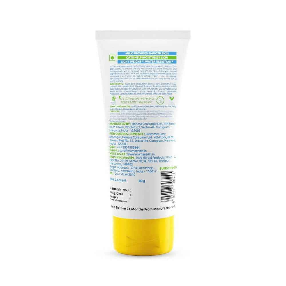 Mamaearth Milky Soft Mineral Based Sunscreen SPF 30 &amp; PA+++ With Oats, Milk and Calendula