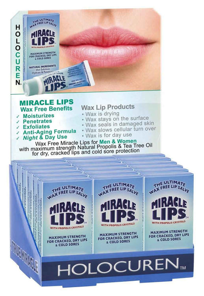 Miracle Lips Salve for Dry, Cracked, Sunburned Lips &amp; Cold Sores
