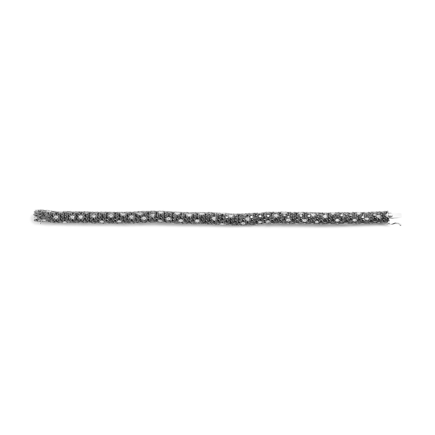 18K White Gold 20.0 Cttw Black and White Pave Set Diamond Eternity Snake Skin Style Tennis Bracelet (Black and G-H Color, SI1-SI2 Clarity) - Size 7" by Bids.com