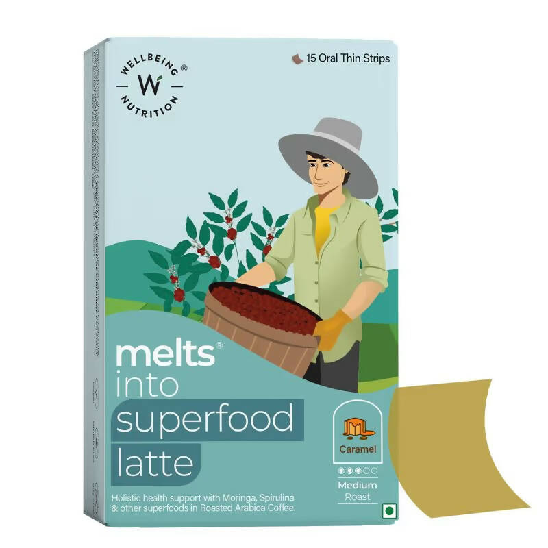 Wellbeing Nutrition Melts Superfood Latte Strips - Caramel Flavor