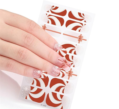 Candy Cane Swirl Gel Nails
