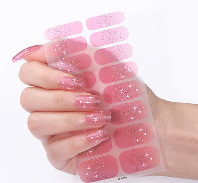 Cotton Candy Stars Gel Nails