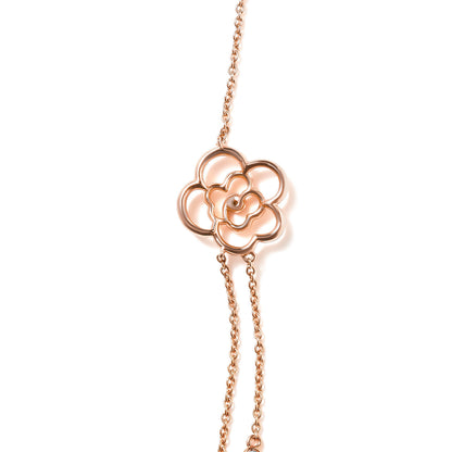 18K Rose Gold 1/2 Cttw Diamond and Freshwater Pearl Double Strand Station Necklace (G-H Color, SI1-SI2 Clarity) - Adjustable up to 16" to 20" by Bids.com