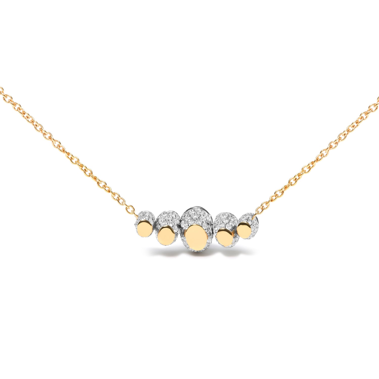 18K Rose Gold 3/4 Cttw Pave Diamonds and Graduated Red Ruby Gemstone Curved Bar Choker Necklace (G-H Color, SI1-SI2 Clarity) - Adjustable up to 14" - 16.5" by Bids.com