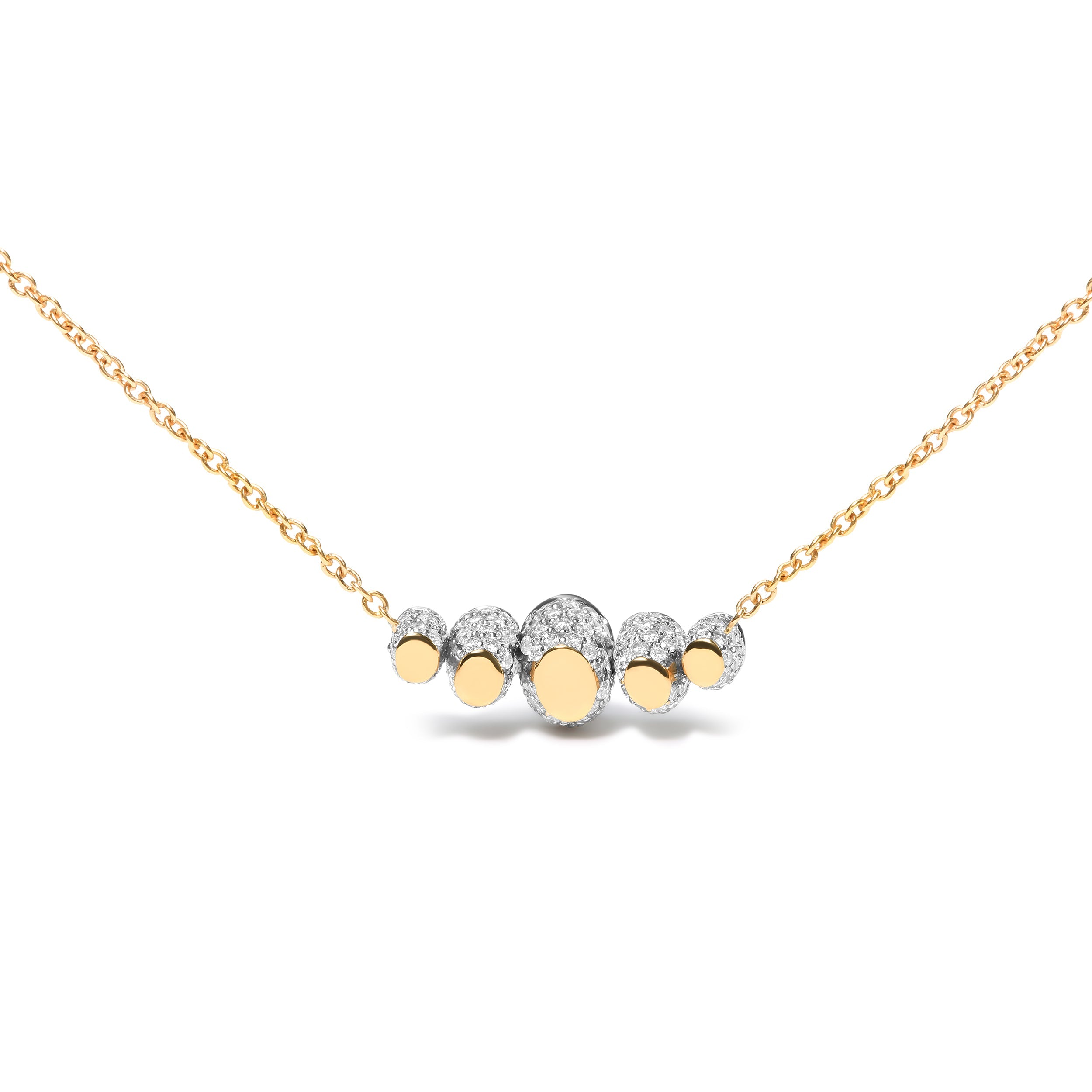 18K Rose Gold 3/4 Cttw Pave Diamonds and Graduated Red Ruby Gemstone Curved Bar Choker Necklace (G-H Color, SI1-SI2 Clarity) - Adjustable up to 14" - 16.5" by Bids.com