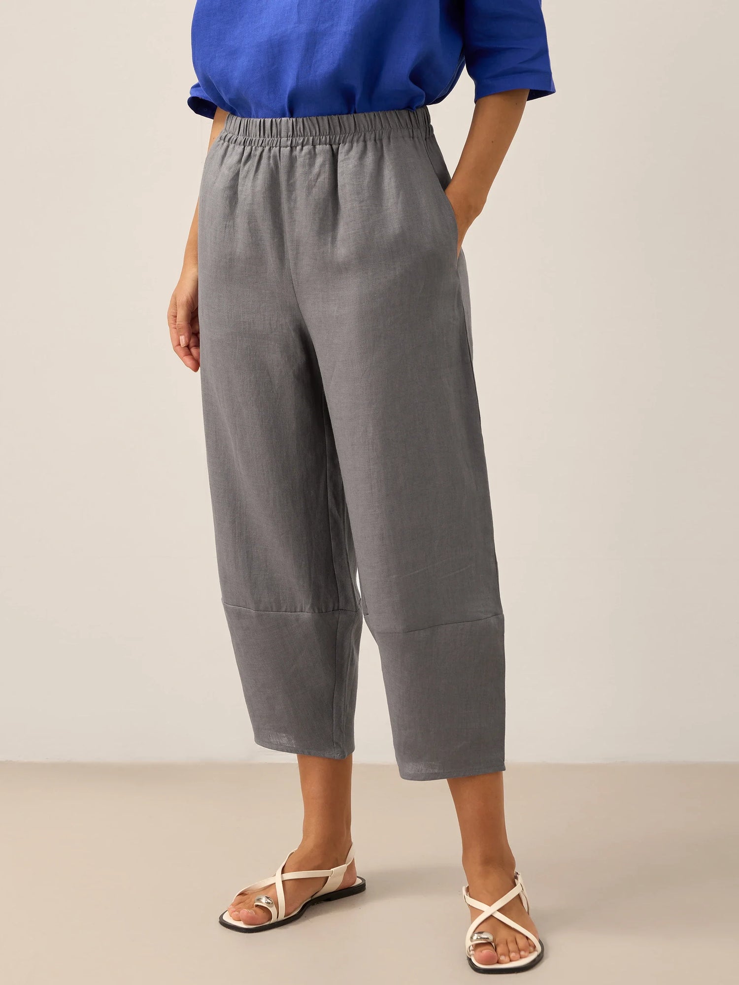100% Linen Crop Pants RORY by LINTICO