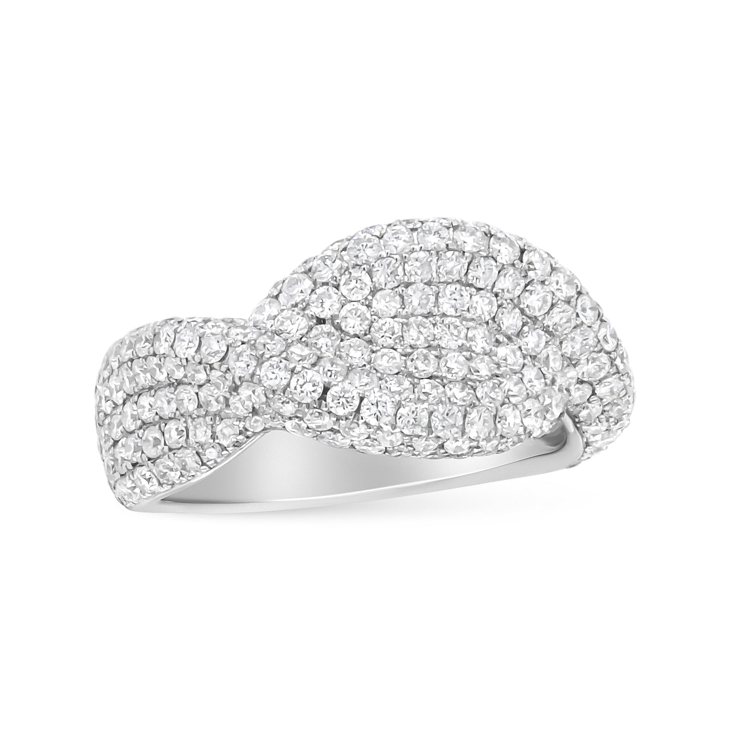 18K White Gold Cluster 2 1/4 Cttw Diamond Fashion Ring (F-G Color, VS1-VS2 Clarity) - Ring Size 7 by Bids.com