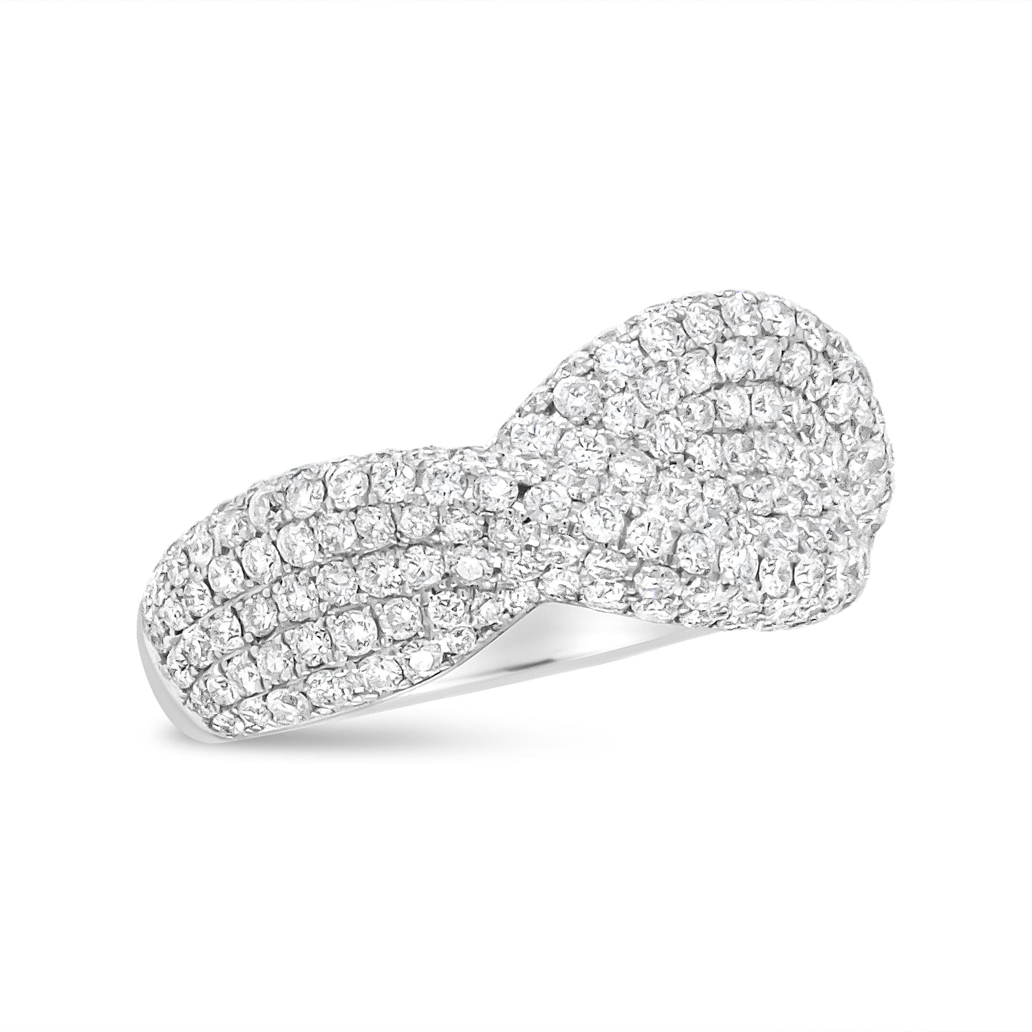18K White Gold Cluster 2 1/4 Cttw Diamond Fashion Ring (F-G Color, VS1-VS2 Clarity) - Ring Size 7 by Bids.com