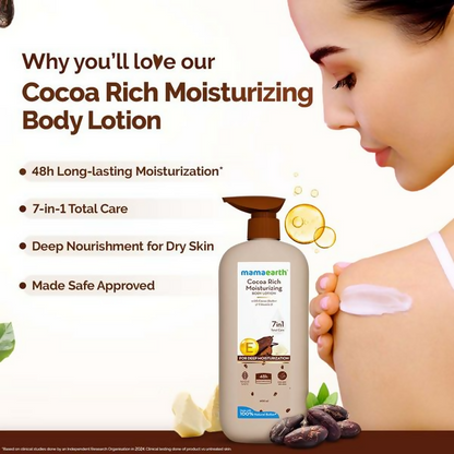 Mamaearth Cocoa Rich Moisturizing Body Lotion with Cocoa Butter &amp; Vitamin E