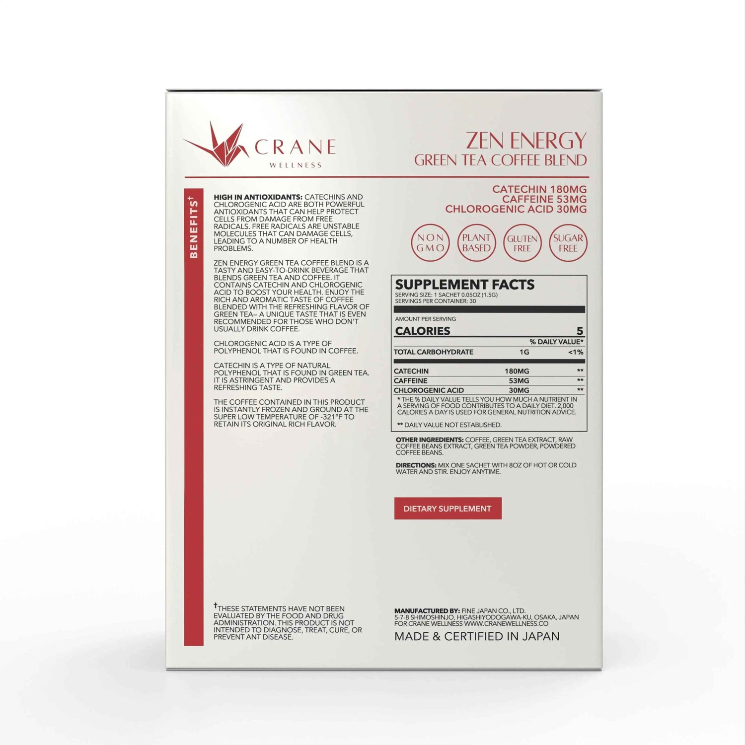 Zen Energy Green Tea &amp; Coffee by Crane Wellness