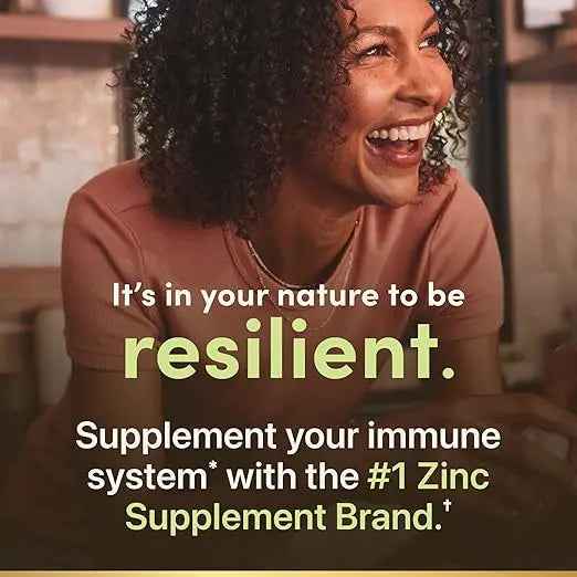 Nature’s Bounty Zinc 50mg, Immune Support &amp; Antioxidant Supplement, Promotes Skin Health, 1 Caplet Per Day, Gluten Free, 250 Vegetarian Caplets