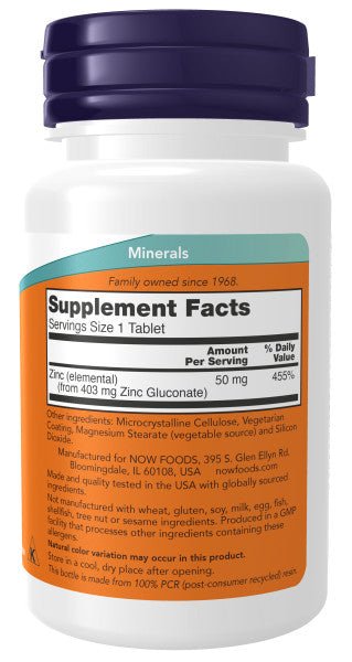Zinc 50mg by Country Life Natural Foods