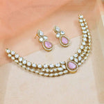 Joban Fashion Copper Peach Moissanite Necklace Set