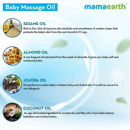 Mamaearth Soothing Massage Oil For Babies With Sesame, Almond &amp; Jojoba Oil