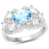 3.20 Carat Genuine Blue Topaz and White Zircon .925 Sterling Silver Ring  DestGlow