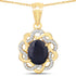 3.43 Carat Genuine Blue Sapphire and White Topaz .925 Sterling Silver Pendant by Bids.com