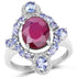 4.14 Carat Glass Filled Ruby and Tanzanite .925 Sterling Silver Ring by Bids.com