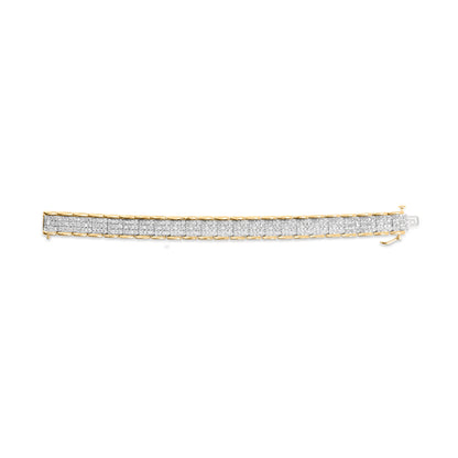 10K Yellow Gold 5.00 Cttw Round-Cut Diamond Link 7" Bracelet (J-K Color, I1-I2 Clarity) by Bids.com