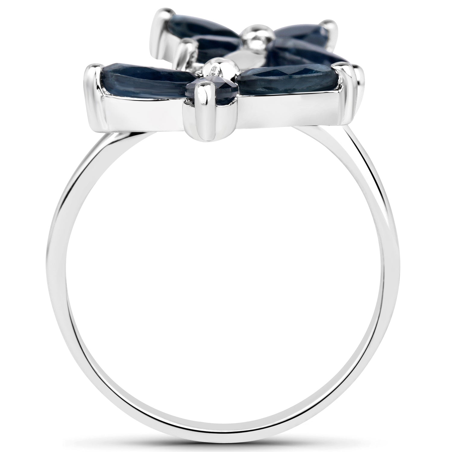 1.75 Carat Genuine Blue Sapphire .925 Sterling Silver Ring  DestGlow