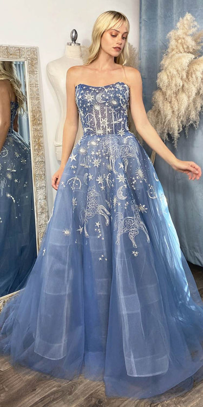 Andrea &amp; Leo A0890 Constellation Dream Strapless Long Dress
