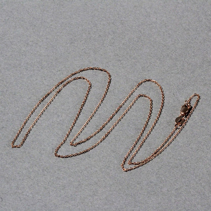 Diamond Cut Cable Link Chain in 14k Rose Gold (0.8 mm) by Bids.com