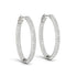 14k White Gold Diamond Hoop Double Sided Three Row Earrings (2 cttw) by Bids.com