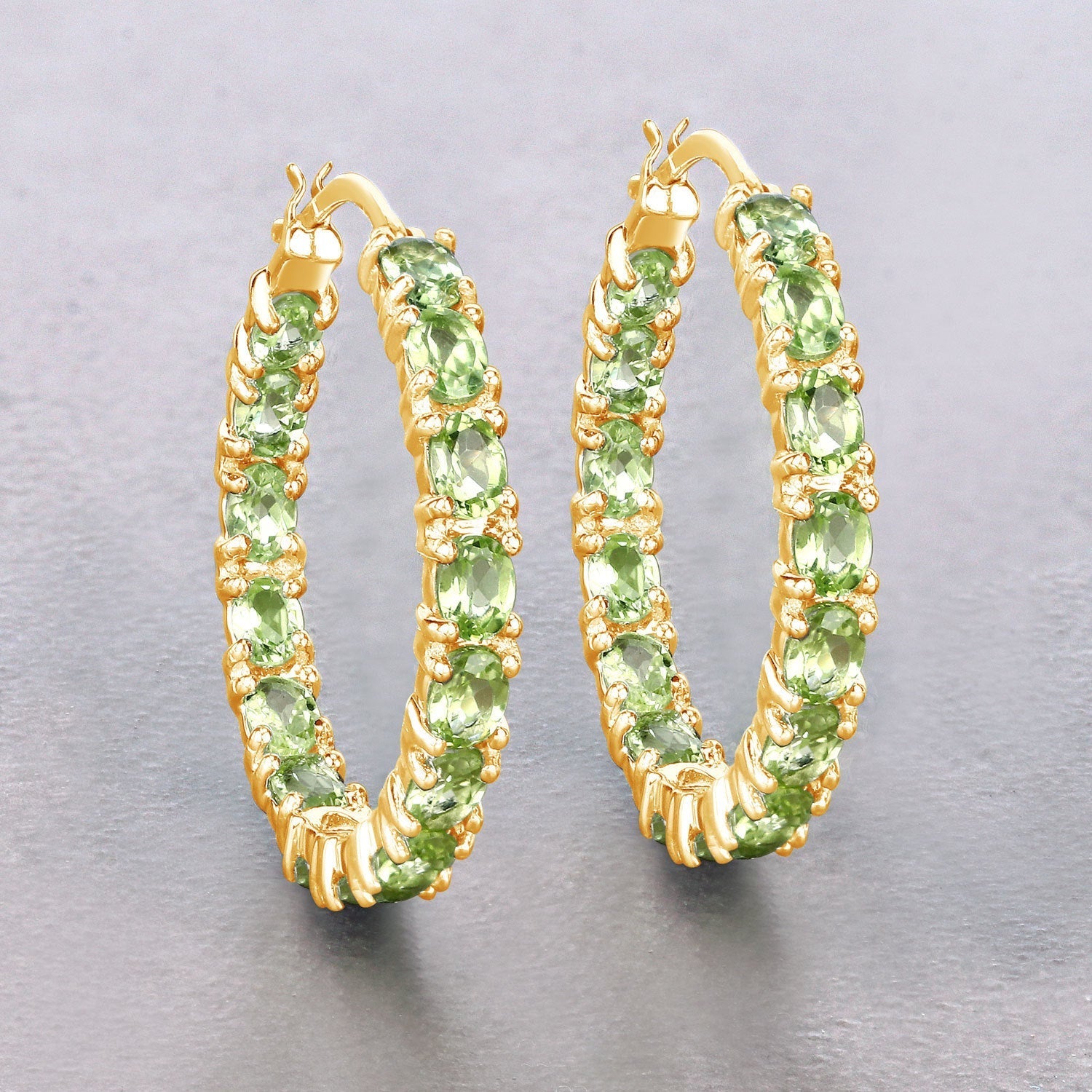 5.10 Carat Genuine Peridot .925 Sterling Silver Earrings  DestGlow