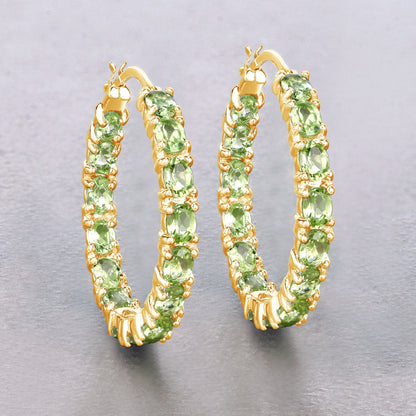 5.10 Carat Genuine Peridot .925 Sterling Silver Earrings  DestGlow