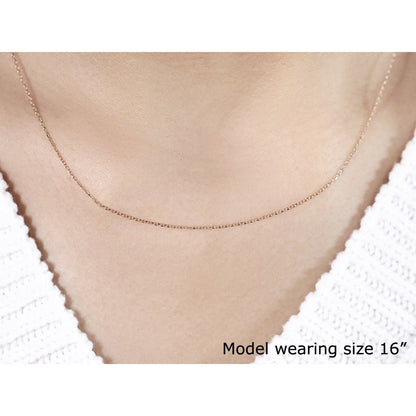 14k Pink Gold Diamond Cut Cable Link Chain 0.8mm by Bids.com