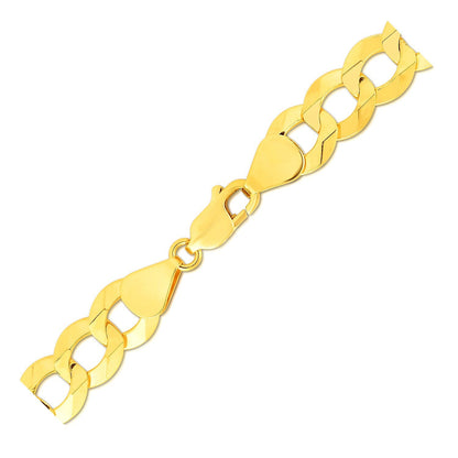 14k Yellow Gold Solid Curb Bracelet 10.0mm by Bids.com