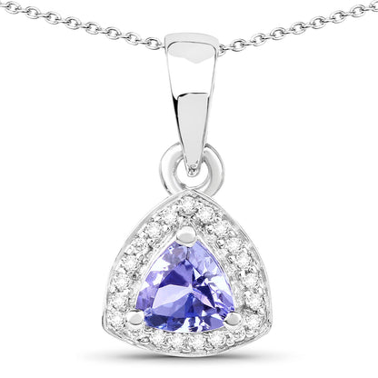 3.22 Carat Genuine Tanzanite &amp; White Topaz .925 Sterling Silver Ring  DestGlow