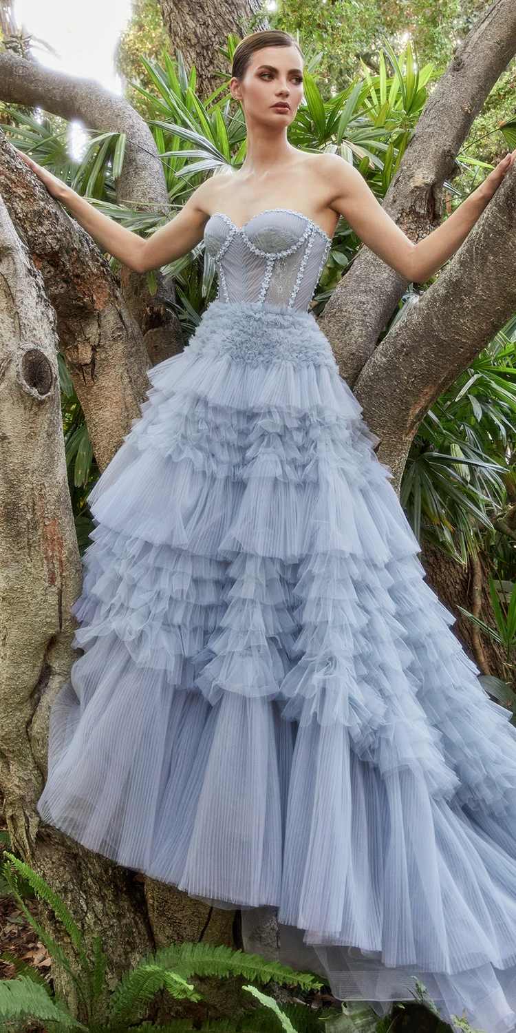 Andrea &amp; Leo A1017 Corset Princessa Tulle Ruffle Ball Gown