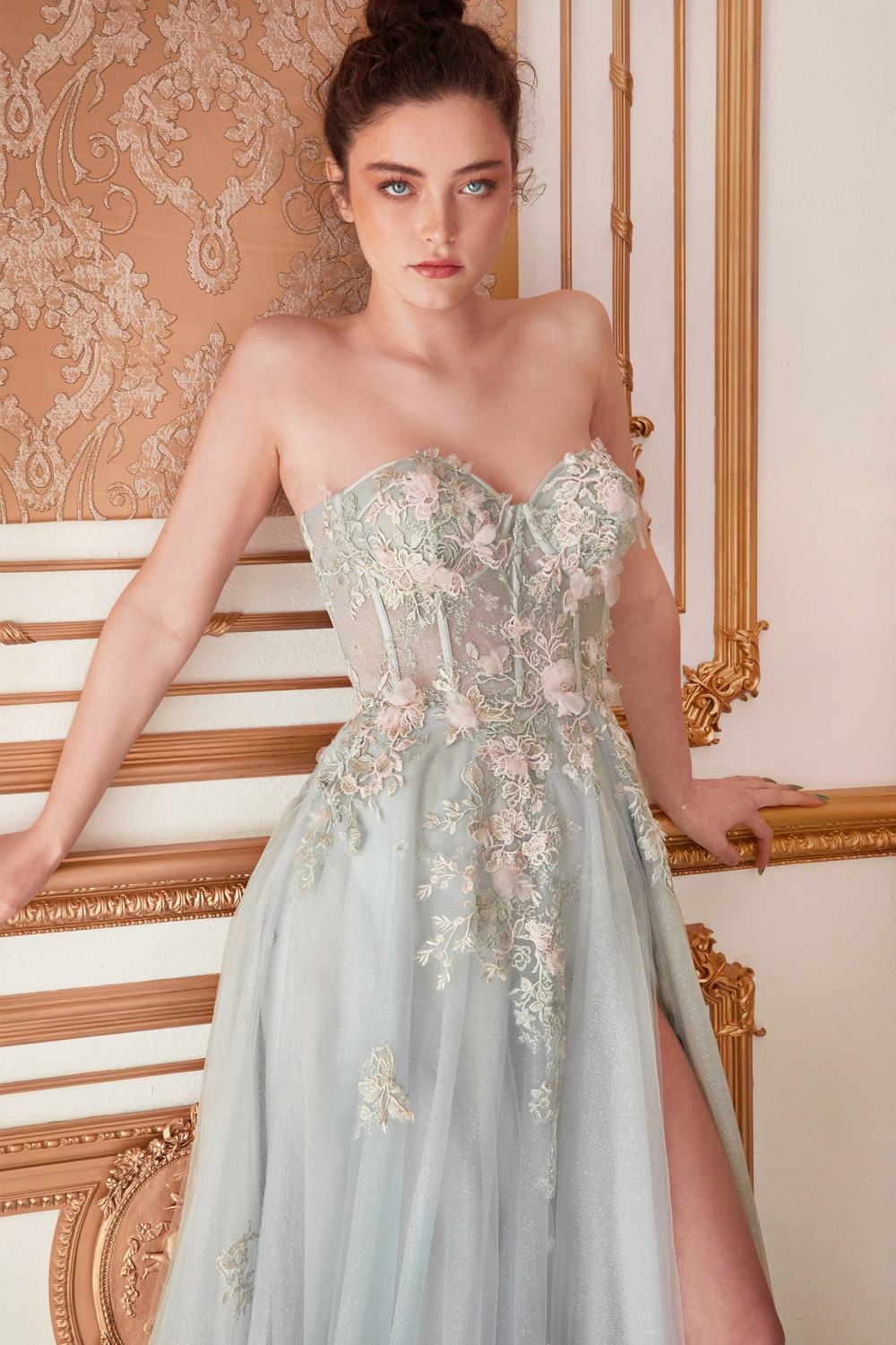 Andrea &amp; Leo A1089 Penelope Blossom Gown with Overskirt