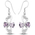 4.06 Carat Genuine Pink Amethyst & White Topaz .925 Sterling Silver Earrings  DestGlow