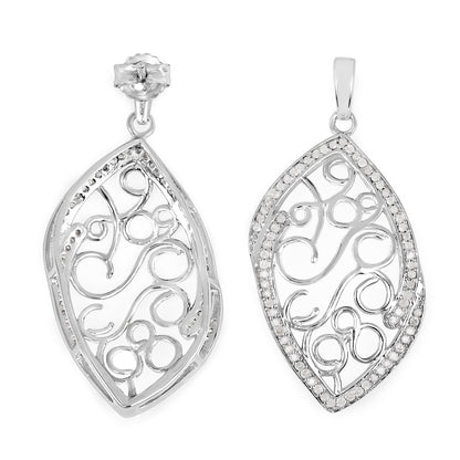0.73 Carat Genuine White Diamond .925 Sterling Silver Earrings by Bids.com