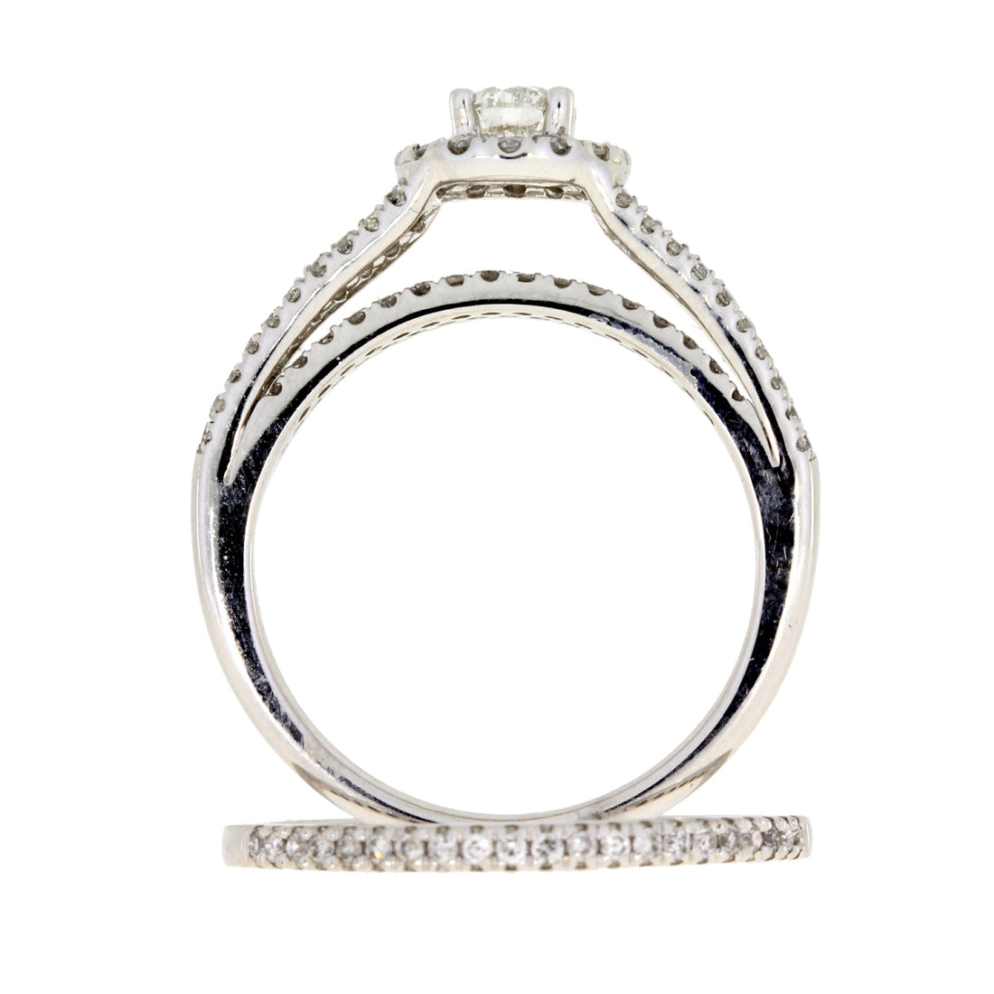 1.00ct Diamond Engagement Ring Set 14KT White Gold by Bids.com