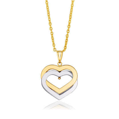 14k Two-Tone Gold Intertwined Hearts Pendant by Bids.com