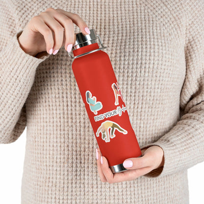 Yoga Poses Find Your Balance Insulated Bottle - 22oz Stainless Steel Vacuum Flask