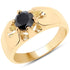 14K Yellow Gold Plated 1.00 Carat Genuine Black Diamond .925 Sterling Silver Ring by Bids.com